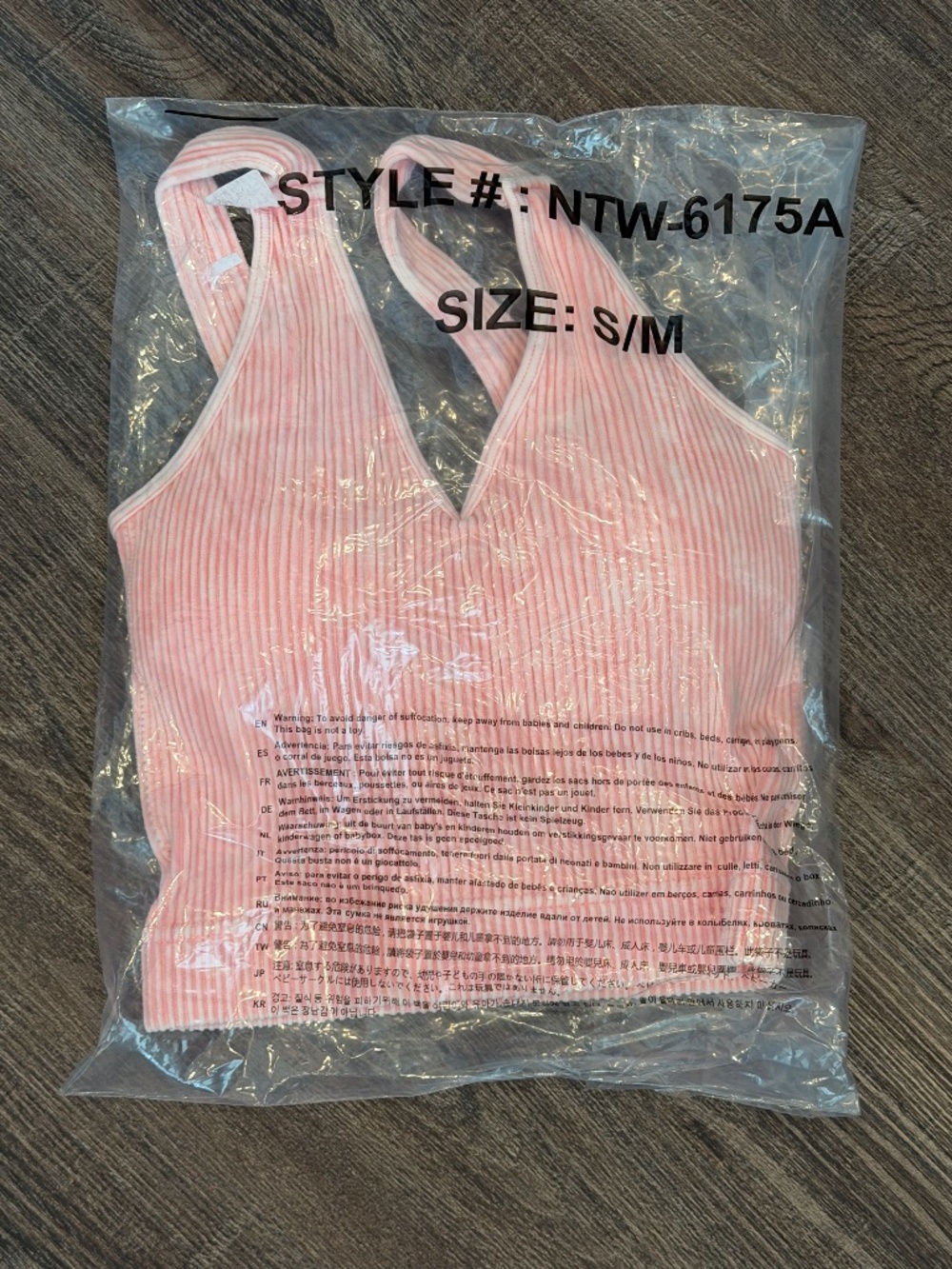 NWT Zenana Mineral Washed Ribbed Cropped Tank Padded Pink | Size S/M